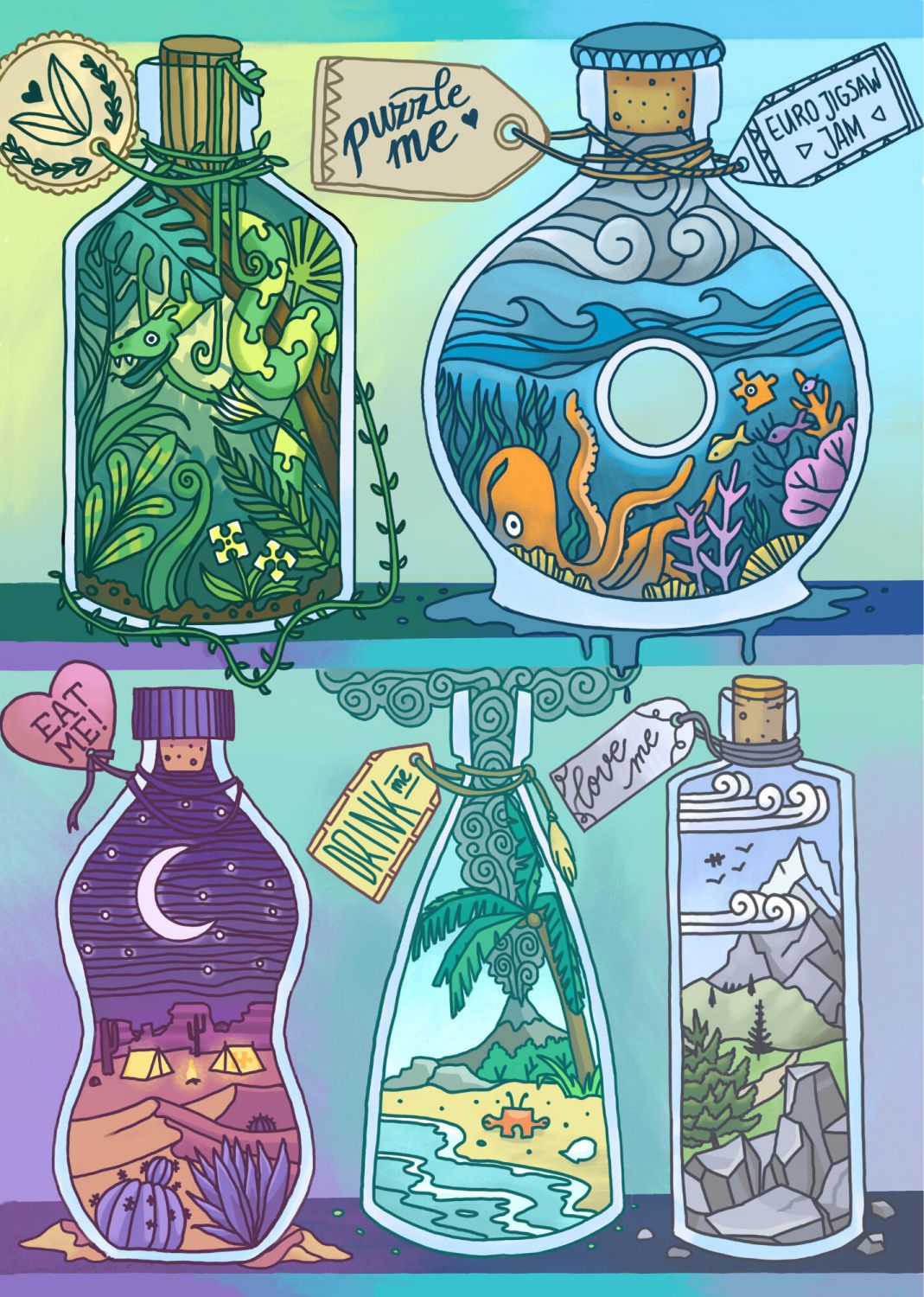 speedpuzzle.eu Puzzle 500 Teile – Bottled Biomes - speedpuzzle.eu Puzzle 500 Teile – Bottled Biomes - von speedpuzzle.eu