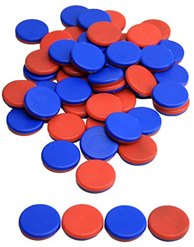 Wissner aktiv lernen 080810.IMP - RE Plastic Wendeplättchen, 50 Zählchips in rot/blau, Durchmesser 2,5 cm und 0,5 cm stark, ideal für Kinderhände, nachhaltig hergestellt von WISSNER