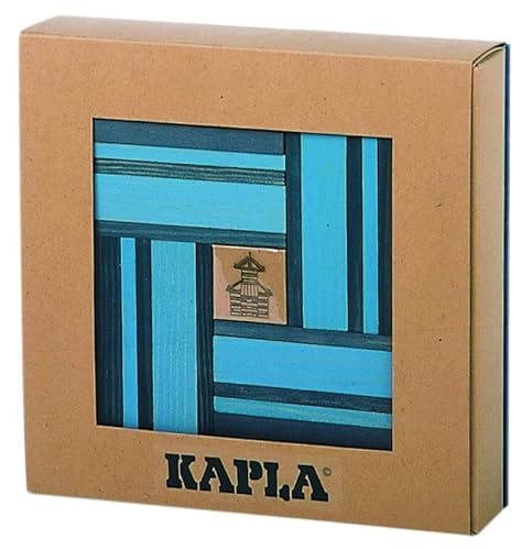 KAPLA Holzbausteine Set, Hellblau/Dunkelblau, 40 Stück mit Ideenbuch, ab 3 Jahre KAPLA Holzbausteine Set, Hellblau/Dunkelblau, 40 Stück mit Ideenbuch, ab 3 Jahre von spielgezeug