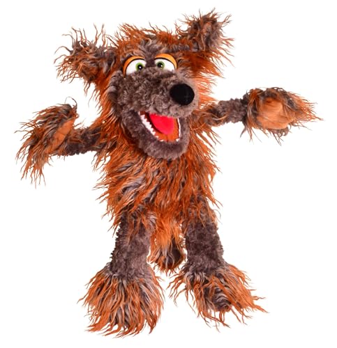 Living Puppets Wolf-Siegfried Handpuppe, 57 cm, Bespielbares Maul, Handeingang am Bauch von spielgezeug