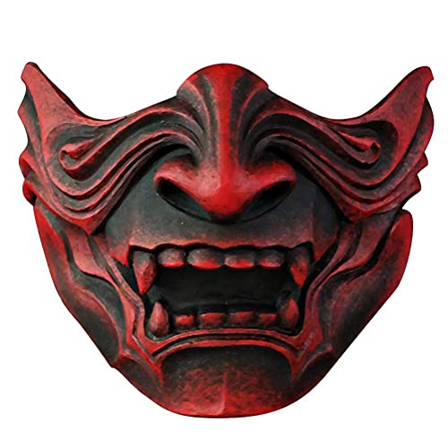 spier Halloween Maske - Japanische Samurai Prajna Maske, Dämon Samurai Halbmaske Cosplay Kostüm Requisiten von spier