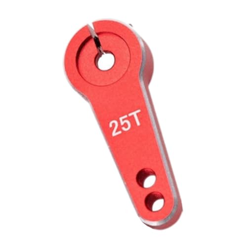 1/10 RC Auto 25T Servo Arm RC Fahrzeug Lenkservo Horn Arm Einfach zu Installieren Metall RC Servo Arm für Axialauto Zubehör, Rot (Rot) von sporful
