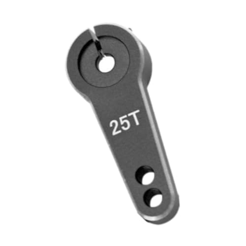 1/10 RC Auto 25T Servo Arm RC Fahrzeug Lenkservo Horn Arm Einfach zu Installieren Metall RC Servo Arm für Axialauto Zubehör, Rot (Schwarz) von sporful
