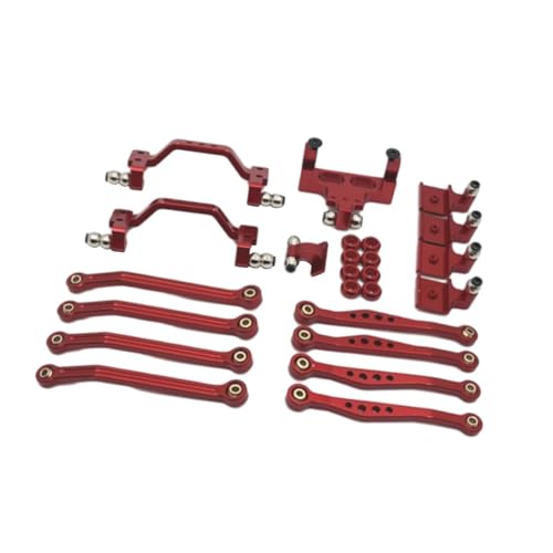 1/16 RC Upgrade Kit Lenkverbindungshalterung für C64 Modell LKW DIY Teile - Metalllenk-Servohalterung, Krawattenglieder, Stoßdämpferhalterung, Rot 1/16 RC Upgrade Kit Lenkverbindungshalterung für C64 Modell LKW DIY Teile - Metalllenk-Servohalterung, Krawattenglieder, Stoßdämpferhalterung, Rot von sporful