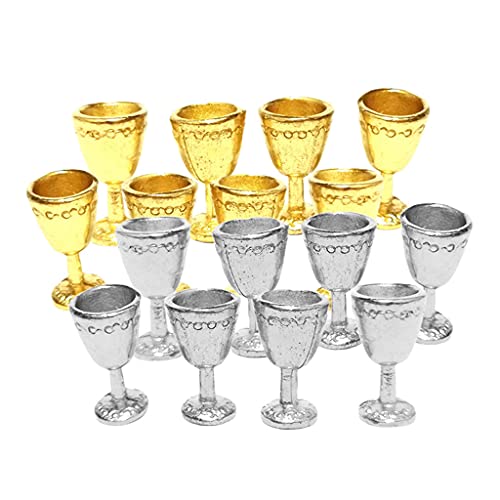 Miniatur-Puppenhaus-Modellbausätze im Maßstab 1:12, für Wein und Champagner, Metall, goldfarben Miniatur-Puppenhaus-Modellbausätze im Maßstab 1:12, für Wein und Champagner, Metall, goldfarben von sporful