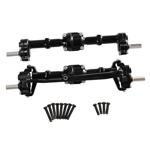 Vordere und hintere Portalachsen für 1:12 MN82 RC Auto, Metall, Upgrade-Teile, 145 mm Breite, 5 mm Stecker, Schwarz von sporful