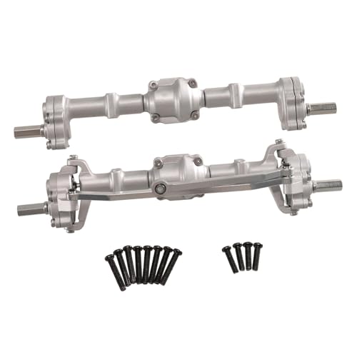 Vordere und hintere Portalachsen für 1:12 MN82 RC Auto, Metall, Upgrade-Teile, 145 mm Breite, 5 mm Stecker, Silber von sporful