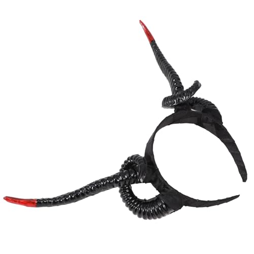 sporful Gothic Teufel Hörner Stirnband für Erwachsene Halloween Cosplay Haarschmuck Schwarz Kunststoff Horn Stirnband von sporful