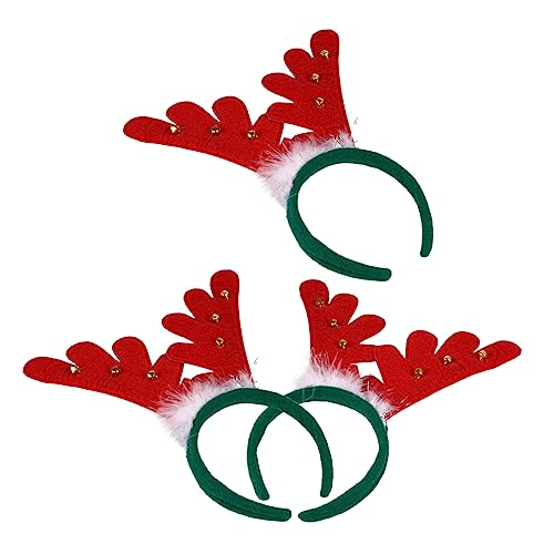 sporful Haarreif mit Weihnachtsgeweih für Damen, rotes Hirschhorn, Kopfbedeckung für Feiertage, Partys und Feiern, 3 Stück sporful Haarreif mit Weihnachtsgeweih für Damen, rotes Hirschhorn, Kopfbedeckung für Feiertage, Partys und Feiern, 3 Stück von sporful