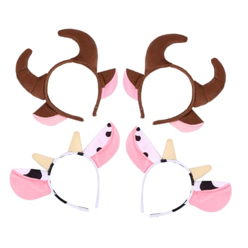 sporful Plüsch Cartoon Kuh Hörner Stirnband mit weichen Ohren Verstellbare Cosplay Haarreifen für Partys und den täglichen Gebrauch, 4 Stück sporful Plüsch Cartoon Kuh Hörner Stirnband mit weichen Ohren Verstellbare Cosplay Haarreifen für Partys und den täglichen Gebrauch, 4 Stück von sporful