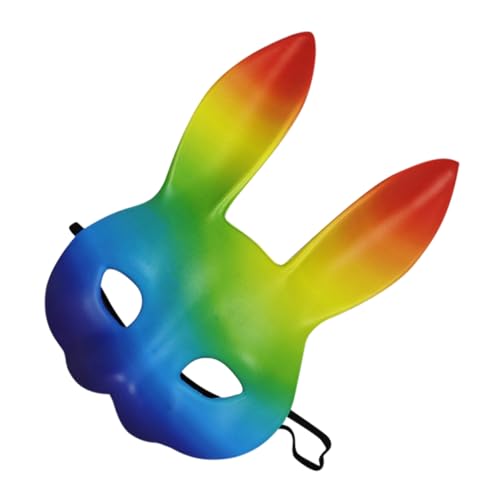 sporful Regenbogen Kaninchen Maske für Halloween Cosplay Karneval PU Leder Bunny Kostüm Zubehör sporful Regenbogen Kaninchen Maske für Halloween Cosplay Karneval PU Leder Bunny Kostüm Zubehör von sporful