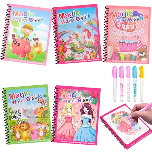 sprecenk 5 Stück Wassermalbuch, Magie Wasser Zeichnung Buch mit 5 Wasserstift, Wiederverwendbar Wassermalbücher Magisches Malbücher Set, 5 Thema Zaubermalbuch für Jungen Mädchen Alter 3 4 5 6 7 8, Q sprecenk 5 Stück Wassermalbuch, Magie Wasser Zeichnung Buch mit 5 Wasserstift, Wiederverwendbar Wassermalbücher Magisches Malbücher Set, 5 Thema Zaubermalbuch für Jungen Mädchen Alter 3 4 5 6 7 8, Q von sprecenk