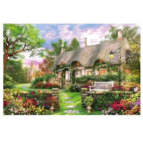 Puzzles 1000 Teile für Erwachsene Puzzles, für Erwachsene, klassisches herausforderndes Spiel für das Ganze für Frauen, Geschenke für Männer, schöne Dekoration (Blumenhütte) von starfa lab