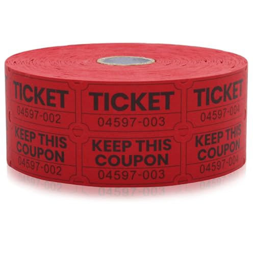 steauty 2000 rote Tombola-Tickets, Tombola-Tickets Rolle, 50/50 Doppel-Roll-Tombola-Tickets, fortlaufend nummeriert mit beschreibbarer Rückseite, Lottoscheine für Spendenaktionen, Veranstaltungen steauty 2000 rote Tombola-Tickets, Tombola-Tickets Rolle, 50/50 Doppel-Roll-Tombola-Tickets, fortlaufend nummeriert mit beschreibbarer Rückseite, Lottoscheine für Spendenaktionen, Veranstaltungen von steauty