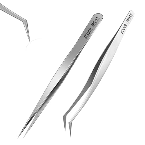 stedi 2PCS Präzisionspinzetten Set, Modell Hobby Making Tools, Ultra-Präzisions-Premium-Edelstahl-Pinzette für Gundam, Scale Military Model, 3D Resin Teile, Industrie Pinzette von stedi