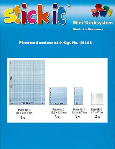 stickit Mini Stecksystem Platten Sortiment, 9-TLG. Nr. 40108, im Polybeutel stickit Mini Stecksystem Platten Sortiment, 9-TLG. Nr. 40108, im Polybeutel von stickit
