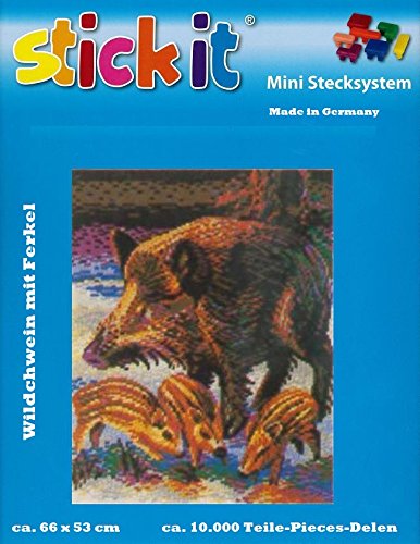 stickit Mini Stecksystem Wildschwein mit Ferkel ca. 10.000 Teile Nr. 41241 von stickit