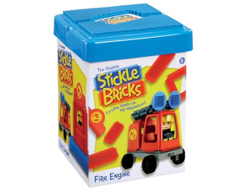 Stickle Bricks, Feuerwehrauto-Bauset, Das Geeignet Erste Konstruktionsspielzeug für Kleinkinder, Leicht Zusammenzubauende Bausteine, Fördert Geschicklichkeit und Fantasie, Geeignet ab 18 Monaten von sticklebricks
