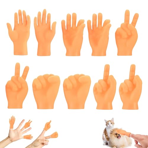 10 PCS Kleine Hände, Mini Fingerpuppen, Finger Hände Streichspielzeug, Interaktives Spielzeug, Anti-Stress Spielzeug für Geburtstagsfeiern Spielparty Halloween Weihnachten Party von stillwen