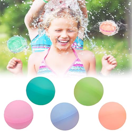 Wiederverwendbare Wasserball,Wiederverwendbare Wasserballons Bomben,5 Stück Splash Bälle,Gemischt Wasserball,Wasserbomben,für Kinder Erwachsene Outdoor, Garten von stillwen