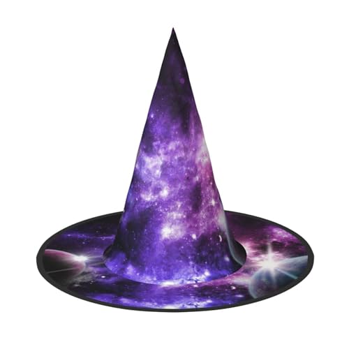 Hexenhut mit Galaxie-Himmel-Druck, Oxford-Stoff, faltbar, für Party/Karneval/Maskerade Hexenhut mit Galaxie-Himmel-Druck, Oxford-Stoff, faltbar, für Party/Karneval/Maskerade von sttung