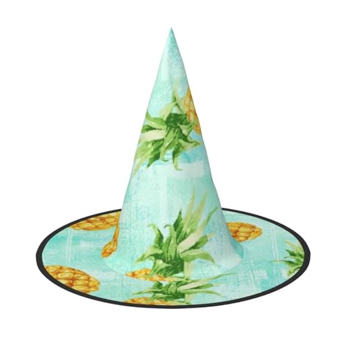 sttung Grüne Ananas Druck Halloween Hexenhut Oxford Tuch faltbar für Party/Karneval/Maskerade von sttung