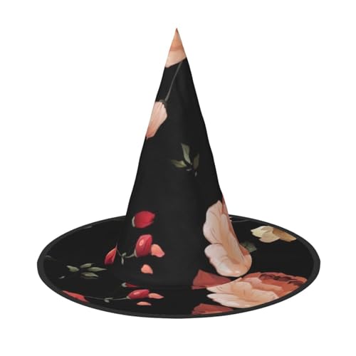 sttung Halloween-Hexenhut mit Blumendruck, Oxford-Stoff, faltbar, für Party/Karneval/Maskerade sttung Halloween-Hexenhut mit Blumendruck, Oxford-Stoff, faltbar, für Party/Karneval/Maskerade von sttung