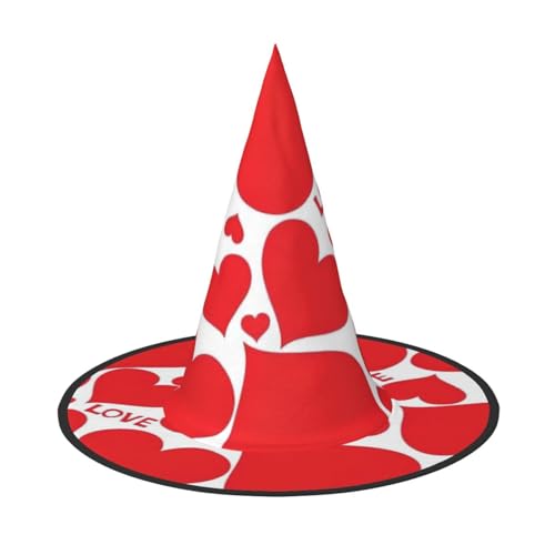 sttung Halloween Hexenhut mit Liebesherz, Oxford-Stoff, faltbar, für Party/Karneval/Maskerade sttung Halloween Hexenhut mit Liebesherz, Oxford-Stoff, faltbar, für Party/Karneval/Maskerade von sttung
