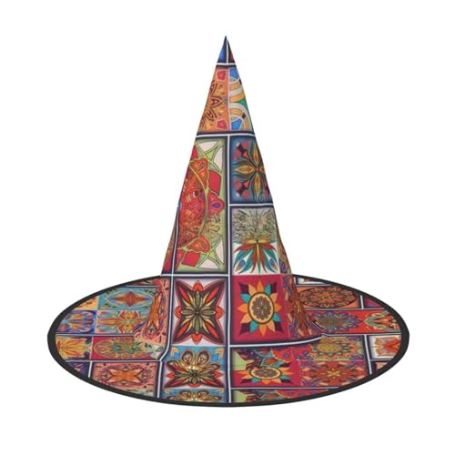 sttung Halloween-Hexenhut mit kleinem Fließgrafikdruck, Oxford-Stoff, faltbar, für Party/Karneval/Maskerade sttung Halloween-Hexenhut mit kleinem Fließgrafikdruck, Oxford-Stoff, faltbar, für Party/Karneval/Maskerade von sttung