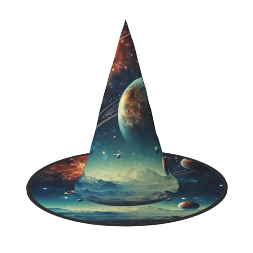 sttung Hexenhut Galaxie Mond Weltraum Druck Halloween Hexenhut Oxford Tuch Faltbar für Party/Karneval/Maskerade sttung Hexenhut Galaxie Mond Weltraum Druck Halloween Hexenhut Oxford Tuch Faltbar für Party/Karneval/Maskerade von sttung