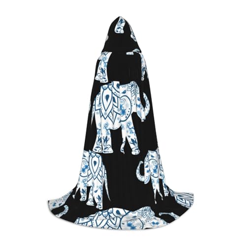 sttung Kapuzenumhang mit Elefanten-Motiv, Blau / Schwarz, mit Volldruck, ohne Reißverschluss + Fliege, Halloween/Cosplay/Comic Con sttung Kapuzenumhang mit Elefanten-Motiv, Blau / Schwarz, mit Volldruck, ohne Reißverschluss + Fliege, Halloween/Cosplay/Comic Con von sttung