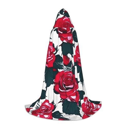 sttung Kapuzenumhang mit Rosenblüten und Blumenbild, vollständiger Druck, kein Reißverschluss + Fliege, Halloween/Cosplay/Comic Con sttung Kapuzenumhang mit Rosenblüten und Blumenbild, vollständiger Druck, kein Reißverschluss + Fliege, Halloween/Cosplay/Comic Con von sttung