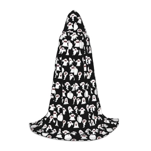 sttung Lustiger weißer Geisterdruck Kapuzenumhang mit vollem Druck, ohne Reißverschluss + Fliege, Halloween/Cosplay/Comic Con sttung Lustiger weißer Geisterdruck Kapuzenumhang mit vollem Druck, ohne Reißverschluss + Fliege, Halloween/Cosplay/Comic Con von sttung