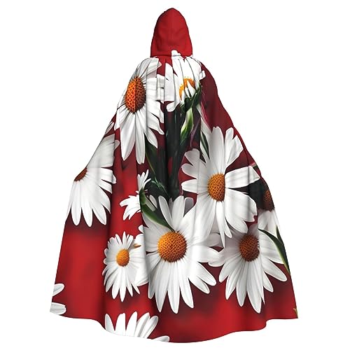 sttung Rote Blume und weiße Gänseblümchen Druck Halloween Kapuzenumhang Erwachsene Umhang Karneval Hexenumhang Kostüme Party sttung Rote Blume und weiße Gänseblümchen Druck Halloween Kapuzenumhang Erwachsene Umhang Karneval Hexenumhang Kostüme Party von sttung