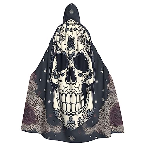 sttung Umhang mit Totenkopf-Motiv und Blumendruck, Cosplay, mit Kapuze, für Erwachsene, Karneval, Hexenumhang, Kostüme, Party sttung Umhang mit Totenkopf-Motiv und Blumendruck, Cosplay, mit Kapuze, für Erwachsene, Karneval, Hexenumhang, Kostüme, Party von sttung