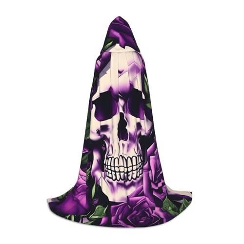 sttung Umhang mit vielen lila Rosen und Totenkopf-Aufdruck, voller Druck, ohne Reißverschluss und Fliege, Halloween/Cosplay/Comic Con sttung Umhang mit vielen lila Rosen und Totenkopf-Aufdruck, voller Druck, ohne Reißverschluss und Fliege, Halloween/Cosplay/Comic Con von sttung