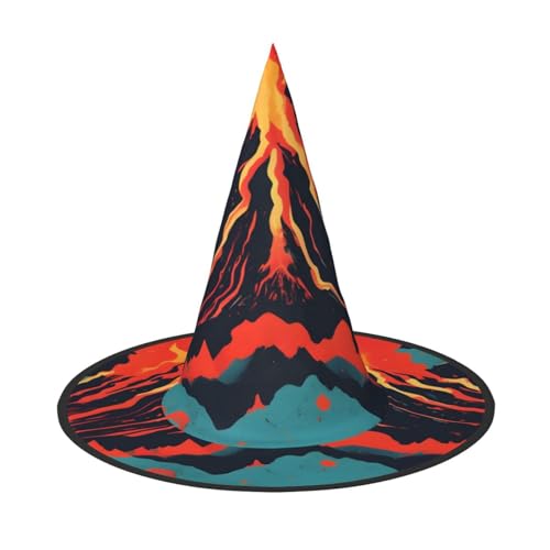 sttung Vulkan-Druck Halloween Hexenhut Oxford Tuch Faltbar für Party/Karneval/Maskerade sttung Vulkan-Druck Halloween Hexenhut Oxford Tuch Faltbar für Party/Karneval/Maskerade von sttung