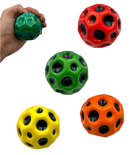 stylx Astro Jump Ball Galaxy, 1 STK Mond Ball, 7cm Hohe Springender Gummiball Sprünge Jumpball Mondball, Space Ball Astro Jump Ball, Bouncing Ball Springball für Kinder (gelb) von stylx