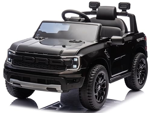 Ford Kinder Elektroauto, Elektro Kinderauto im Alter von 3 bis 6 Jahre, Motorleistung 30W, Fernsteuerung, Federung, Scheinwerfer, MP3-Player (Schwarz) von sun baby