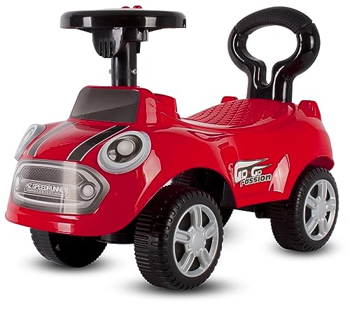 Rutschauto ab 1 Jahr, Lauflernwagen, Kinderauto Indoor, Rutschfahrzeug mit Klängen (Rot) von sun baby