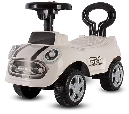 Rutschauto ab 1 Jahr, Lauflernwagen, Kinderauto Indoor, Rutschfahrzeug mit Klängen (Weiß) von sun baby