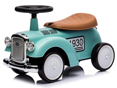 Rutschauto ab 1 Jahr Retro Classic, Rutschauto Indoor, Auto Kinder, Baby Auto, Gehhilfe mit Horn (Türkis) von sun baby