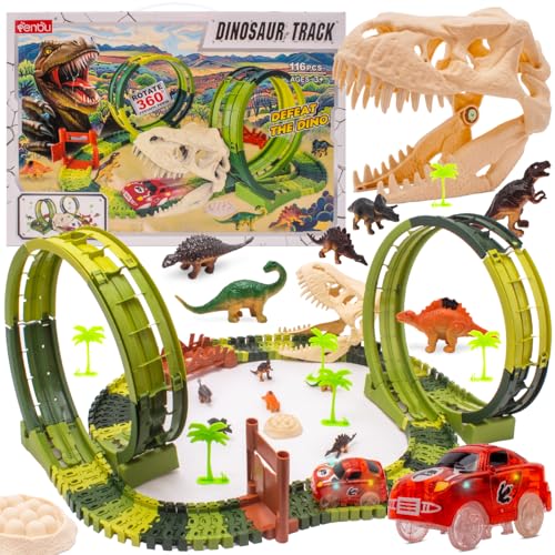 sun baby Elektrische Dinosaurier-Rennbahn 3+ – 116 Teile, Auto, Dinosaurierfiguren, Tunnel, Brücke, Nest mit Eiern, Bäume, Aufkleber sun baby Elektrische Dinosaurier-Rennbahn 3+ – 116 Teile, Auto, Dinosaurierfiguren, Tunnel, Brücke, Nest mit Eiern, Bäume, Aufkleber von sun baby