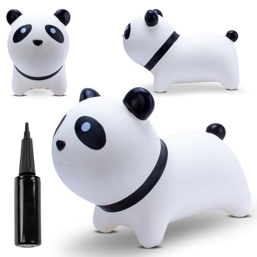 sun baby Hüpftier für Kinder ab 1 Jahr mit luftpumpe, Gummihüpfer aus Hochwertigem und Strapazierfähigem Gummi, Kids Hopper (Weißer Panda) von sun baby