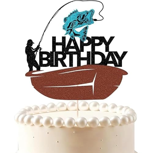 Happy Birthday KuchenTopper Angler Motiv - TortenDekoration für Angler und Naturliebhaber - Geburtstagsdekoration für Kuchen, Cupcakes und Angelpartys Happy Birthday KuchenTopper Angler Motiv - TortenDekoration für Angler und Naturliebhaber - Geburtstagsdekoration für Kuchen, Cupcakes und Angelpartys von sundrerfect