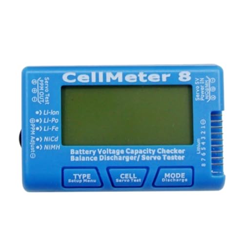 sunree CellMeter 8 AOK 8S mit Elektrischer Anzeige, Schmalfrequenz-Servotester, Batterieentlader, Flugmodelltester von sunree