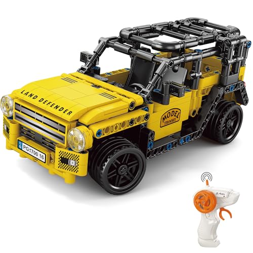 suradara Bauklötze RC Super Car, Funkfernsteuerung 1:16 Rennwagen, Spielzeugfahrzeug, Konstruktionsspielzeug, Geschenk für Jungen und Mädchen ab 6 Jahren, Geschenk für Kinder ab 6+ (70016) von suradara