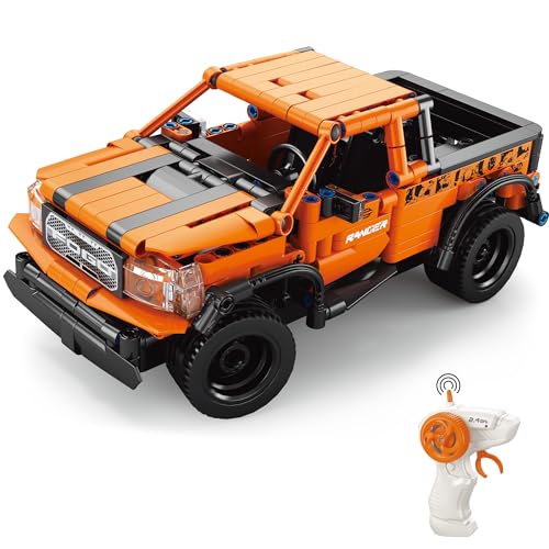 suradara Bauklötze RC Super Car, Funkfernsteuerung 1:16 Rennwagen, Spielzeugfahrzeug, Konstruktionsspielzeug, Geschenk für Jungen und Mädchen ab 6 Jahren, Geschenk für Kinder ab 6+ (70017) von suradara