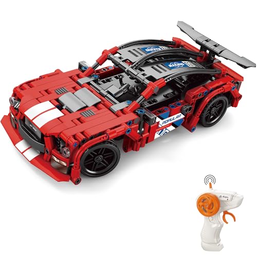 suradara Bauklötze RC Super Car, Funkfernsteuerung 1:16 Rennwagen, Spielzeugfahrzeug, Konstruktionsspielzeug, Geschenk für Jungen und Mädchen ab 6 Jahren, Geschenk für Kinder ab 6+ (70018) von suradara