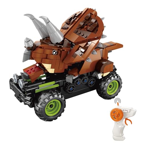 suradara Dinosaur Fernsteuerbares Autos Baukit, STEM-Bildungsspielzeug mit Fernsteuerungsfunktion, beweglichen Gelenken und Schwanz, für Kinder ab 6 Jahren, Jungen (70028) von suradara